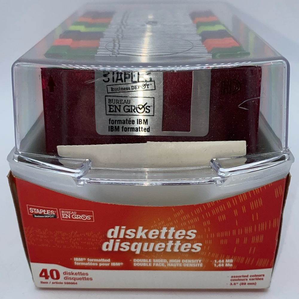 Staples Computer Diskettes Blank Unused Partial Case of 36